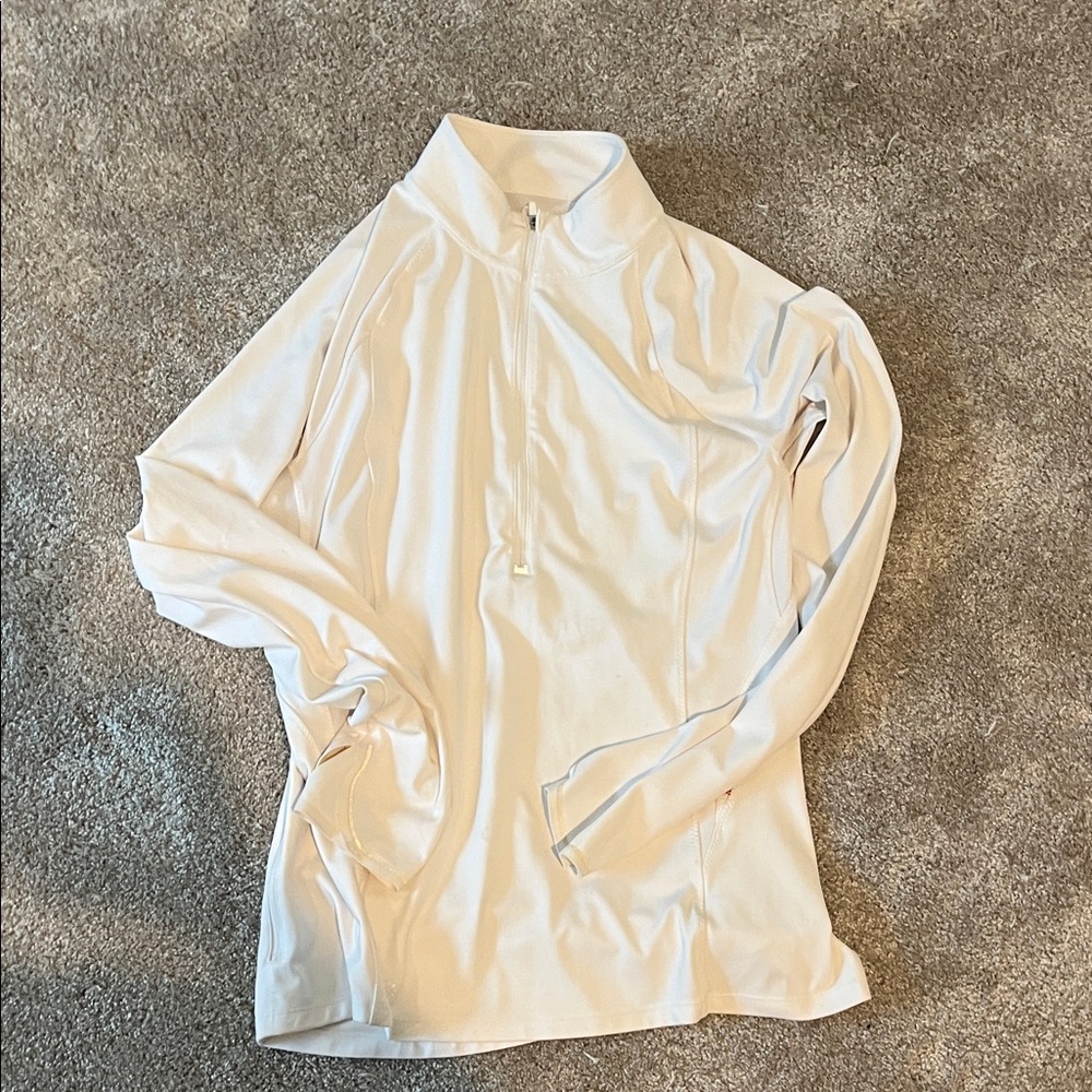 Athleta Cream Quarter-Zip Pullover